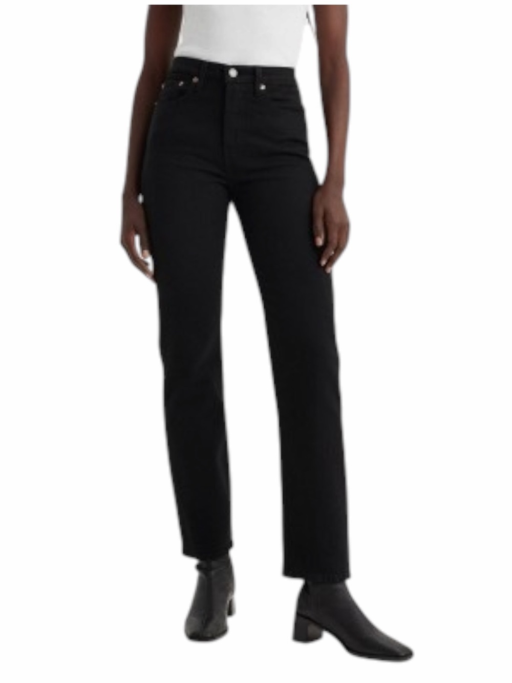 Levi's Wedgie Straight Jeans Black NWT High Rise Size 24x28